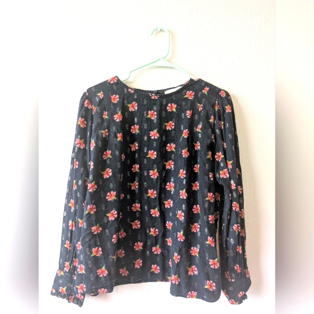 LOFT Printed Blouse Size: L